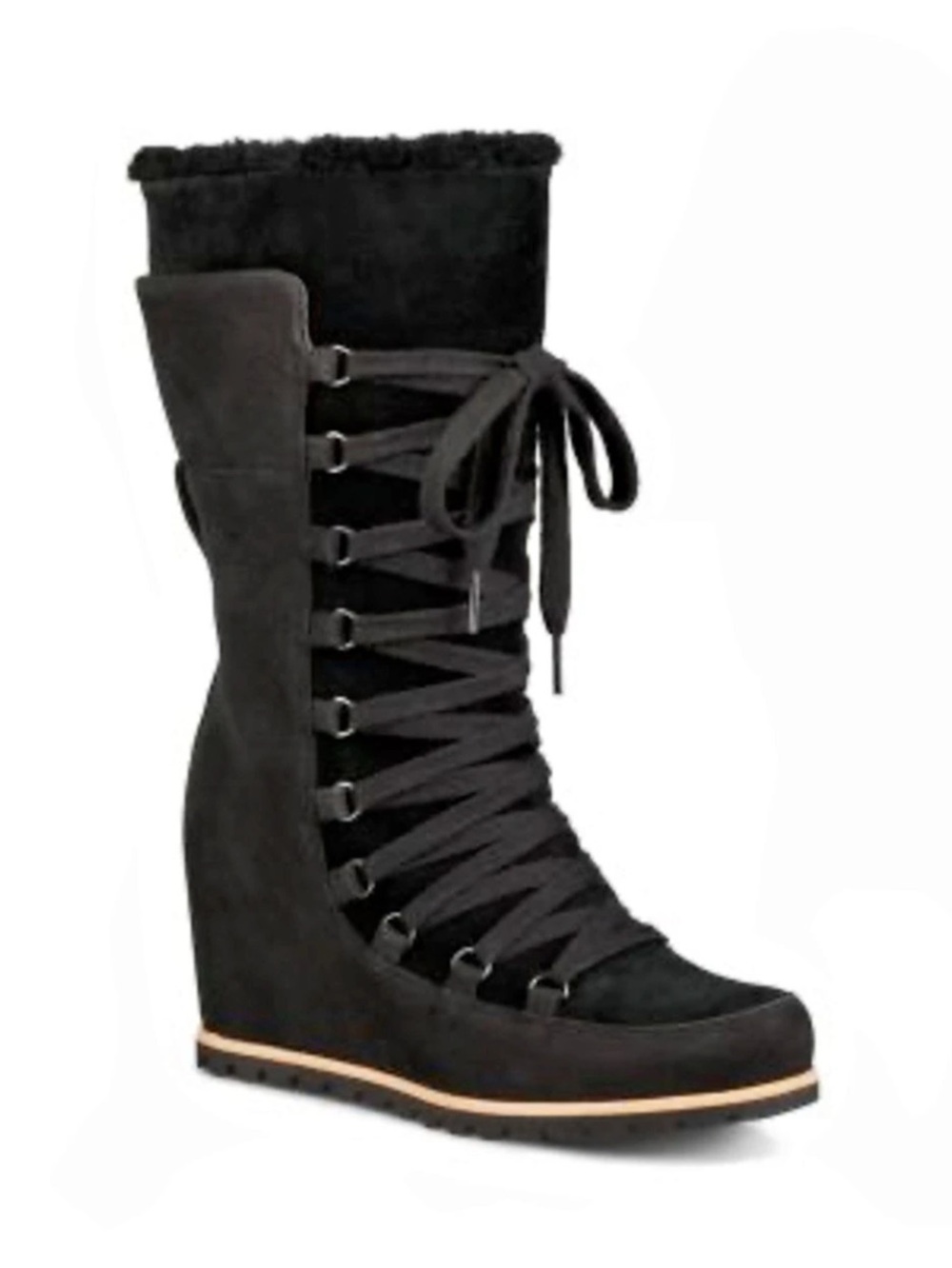 UGG W Mason Black Lace-Up Winter Boots US 6.5